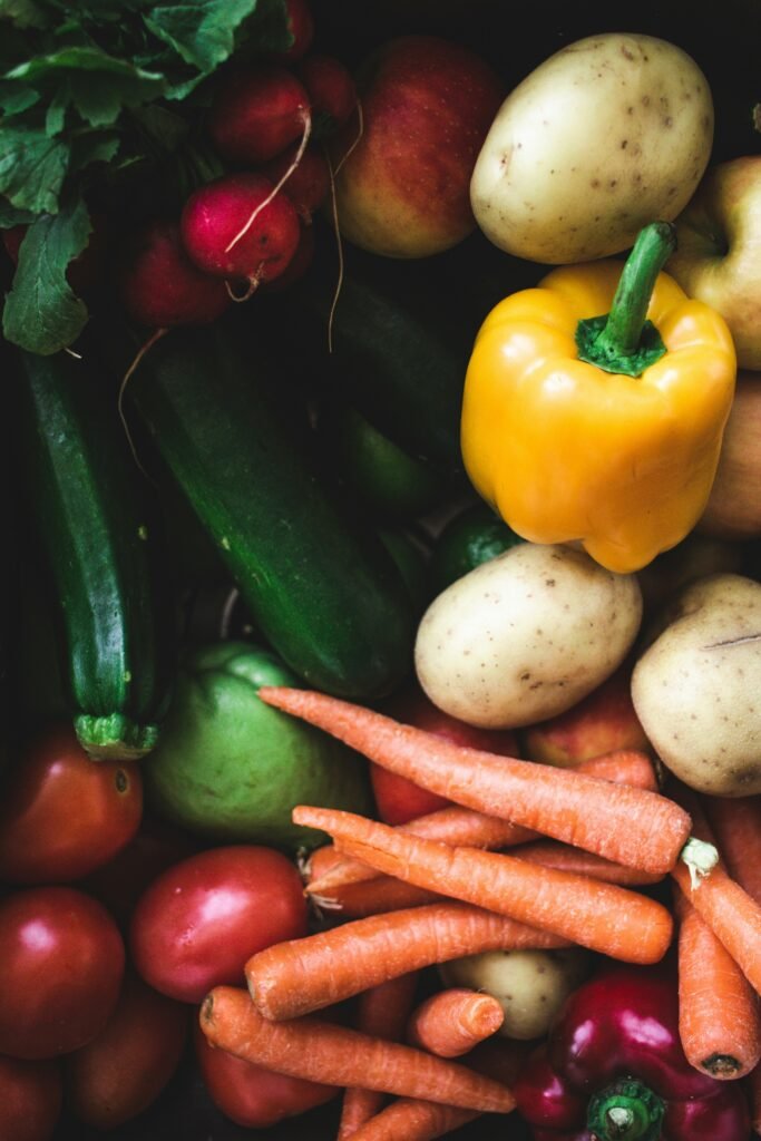 Vegetales zanahoria pimientos tomate
