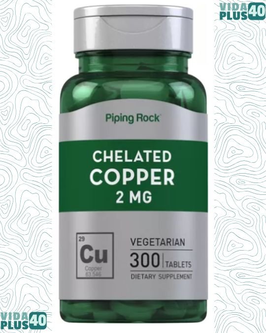 Piping Rock Cobre Quelado 2 Mg Con 300 Tabletas Hecho En Usa