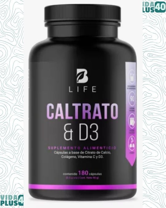 Citrato De Calcio De 180 Caps Con D3. B Life Caltrato + D3. Sabor Sin sabor